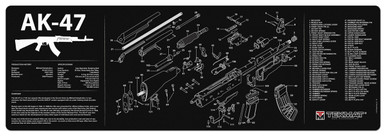 TekMat AK-47 Rifle Cleaning Mat - 12"x36", Black, Includes Small Microfiber TekTowel, Packed In Tube