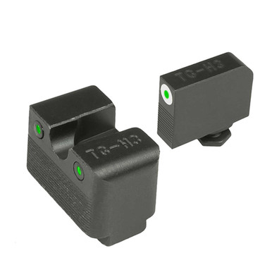 TruGlo TG-TG231G3MW Tritium Pro Night Sights for the Glock 42/43 MOS - Green Tritium with White Outline Front/Green Rear with Nitride Fortress Finish