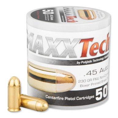 MAXXTech .45 ACP Ammunition FMJ 230 Grains PTGB45,50 Rounds