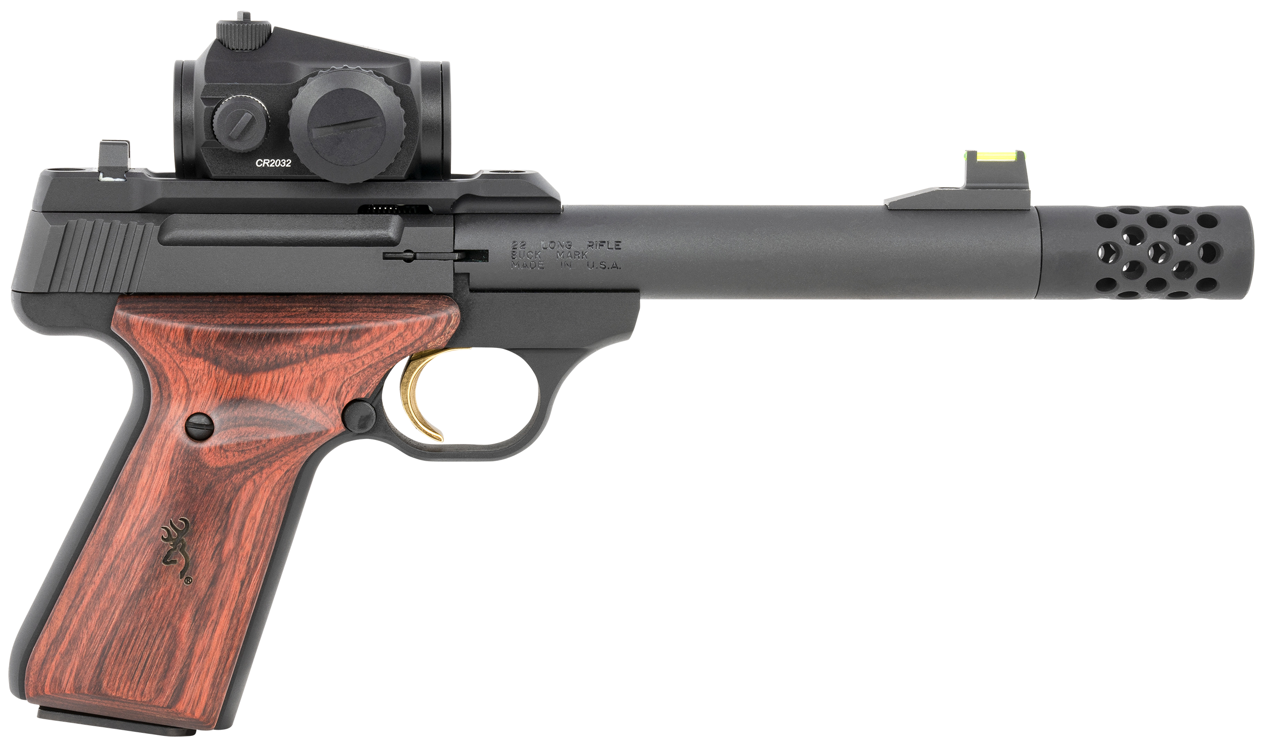 Browning Buck Mark Hunter Pistol 051580490, 22 LR, 5.9", Vortex Crossfire RDS, Cocobolo Wood Grips, 10 Rds