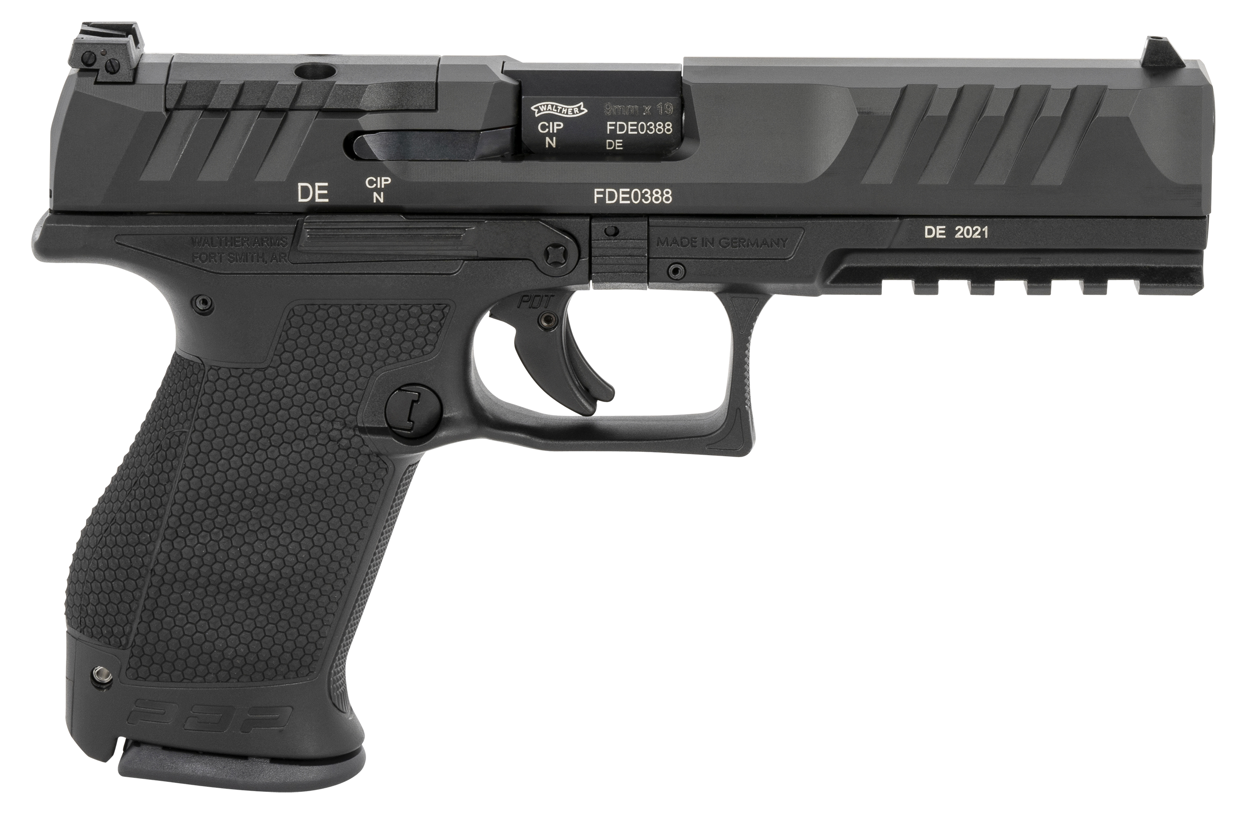 Walther PDP Compact Optic Ready Pistol 2844222, 9mm, 5 in, Polymer Grip, Black Finish, 15 Rd