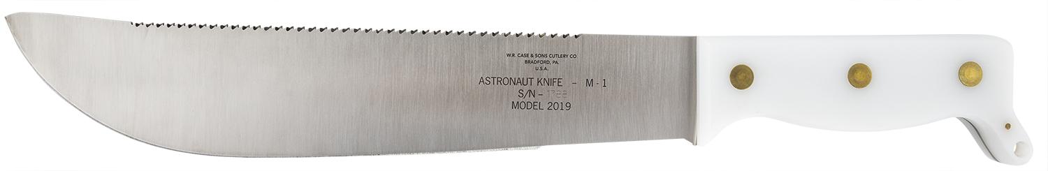 Case Astronaut M-1 Commemorative Plain/Saw Edge Machete w/White Handle (12019)
