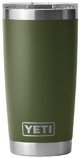 Yeti Rambler Tumbler 20oz Stainless Steel Cup, DuraCote Highlands Olive (21071500703)