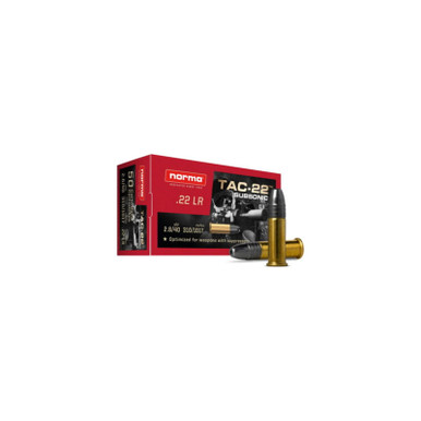 NORMA 2425080: Norma Subsonic Tac .22 LR 40gr LRN Ammo 50 Rounds
