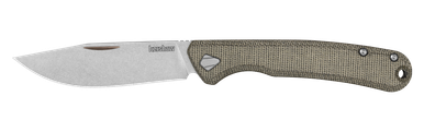 Kershaw Federalist Double Detent Slipjoint Folding Knife 3.25" CPM-154 Stonewashed Clip Point Blade, Green Canvas Micarta Handles