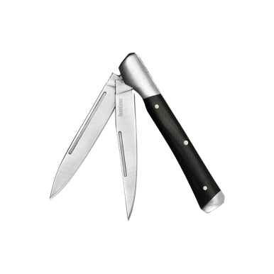 Kershaw Allegory 2-Blade Traditional Slipjoint Folding Knife - 3.1" Satin Clip Point and Pen Blades, Polished Black Micarta Handles with Stainless Steel Bolsters