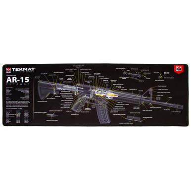 TekMat AR-15 Cutaway Ultra Premium Gun Cleaning Mat - 12"x36", Black, Includes Small Microfiber TekTowel, Packed In Tube