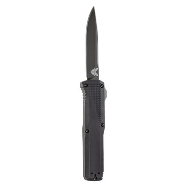 Benchmade Phaeton AUTO OTF Knife - 3.45" Black S30V Drop Point Blade, Black Aluminum Handles -4600DLC