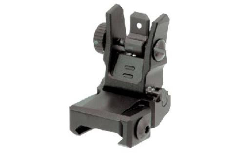 UTG Sight, Flip-Up Rear Sight, Low Profile, Fits Picatinny, with Dual Aiming Aperture, Black