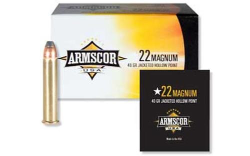 Armscor Rimfire Ammunition .22 Magnum 40gr, Jacketed Hollow Point 50rd Box