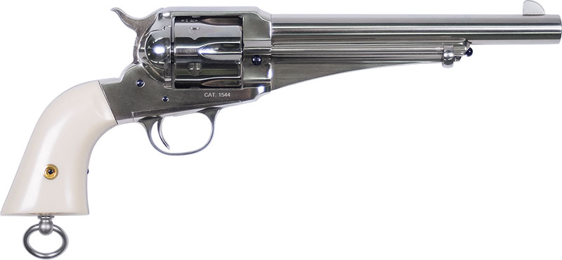 Uberti Frank 1875 Single Action Army Outlaw Revolver 356713, 45 Colt, 7.5", Synth. Ivory Grip, Nickel Finish, 6 Rds