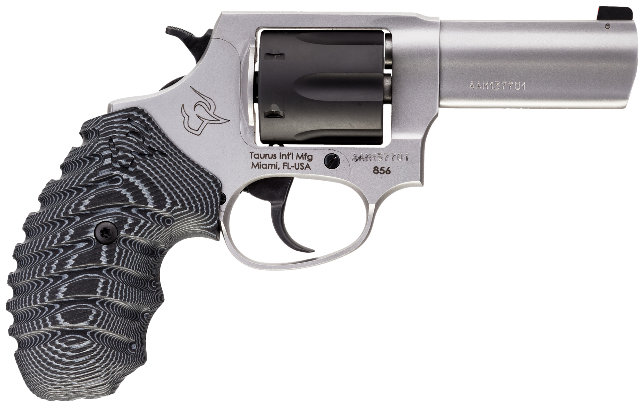 Taurus 856 Defender Revolver 285635NSVZ, 38 Spl +P, 3", Black & Gray VZ Grip, Matte Stainless Finish, 6 Rd