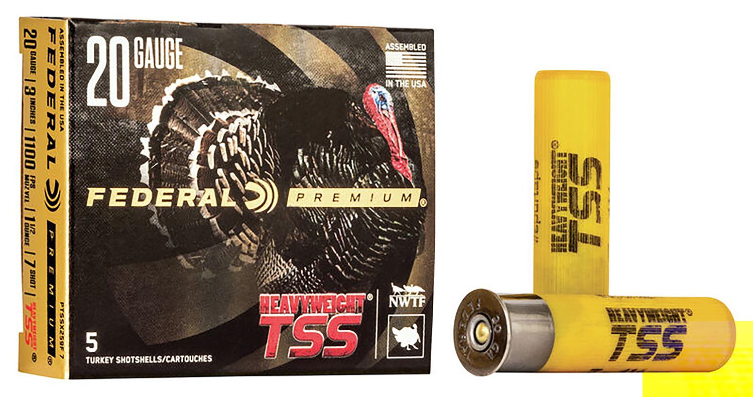 Federal Premium Turkey Heavyweight TSS Shotshells PTSSX259F7, 20 Gauge, 3", 1 1/2 oz, #7 Shot, 5 Rds/bx