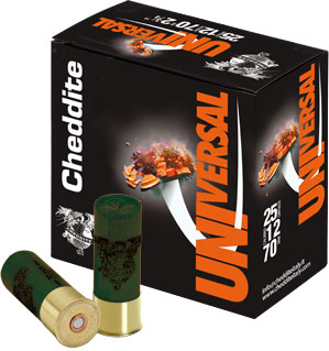 Cheddite Universal Target Loads UNIV328, 12 Gauge, 2-3/4", 1-1/8 oz, 1250 fps, #8 Shot, 25 Rd/bx