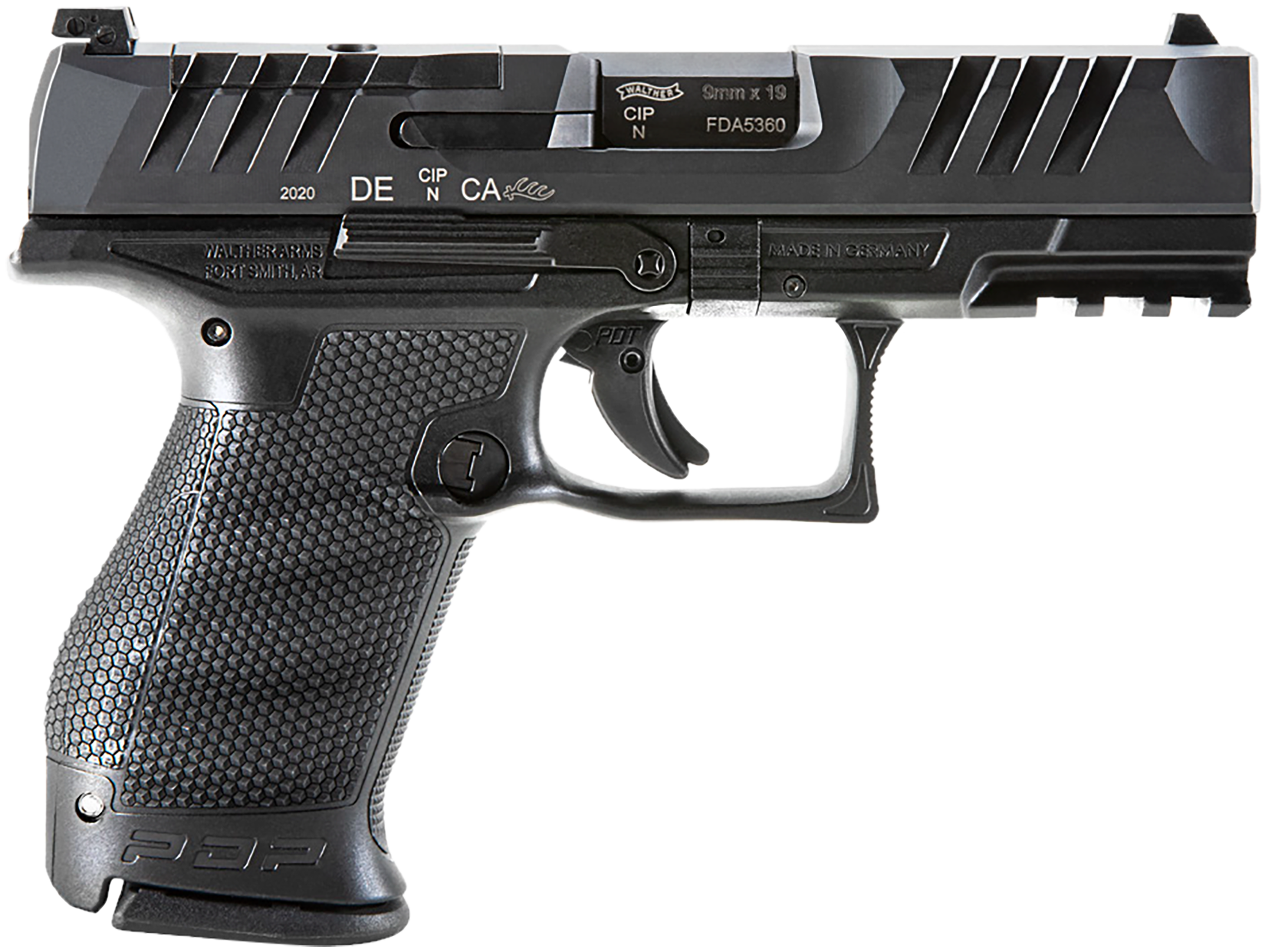 Walther PDP Compact Optic Ready Pistol 2851229, 9mm, 4 in, Polymer Grip, Black Finish, 15 Rd