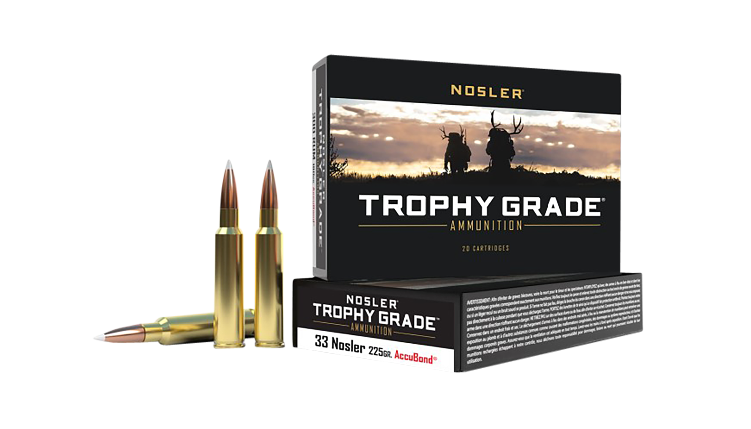 Nosler Trophy Grade 33 Nosler 225gr AccuBond 20-Rd/Box - Box or Case