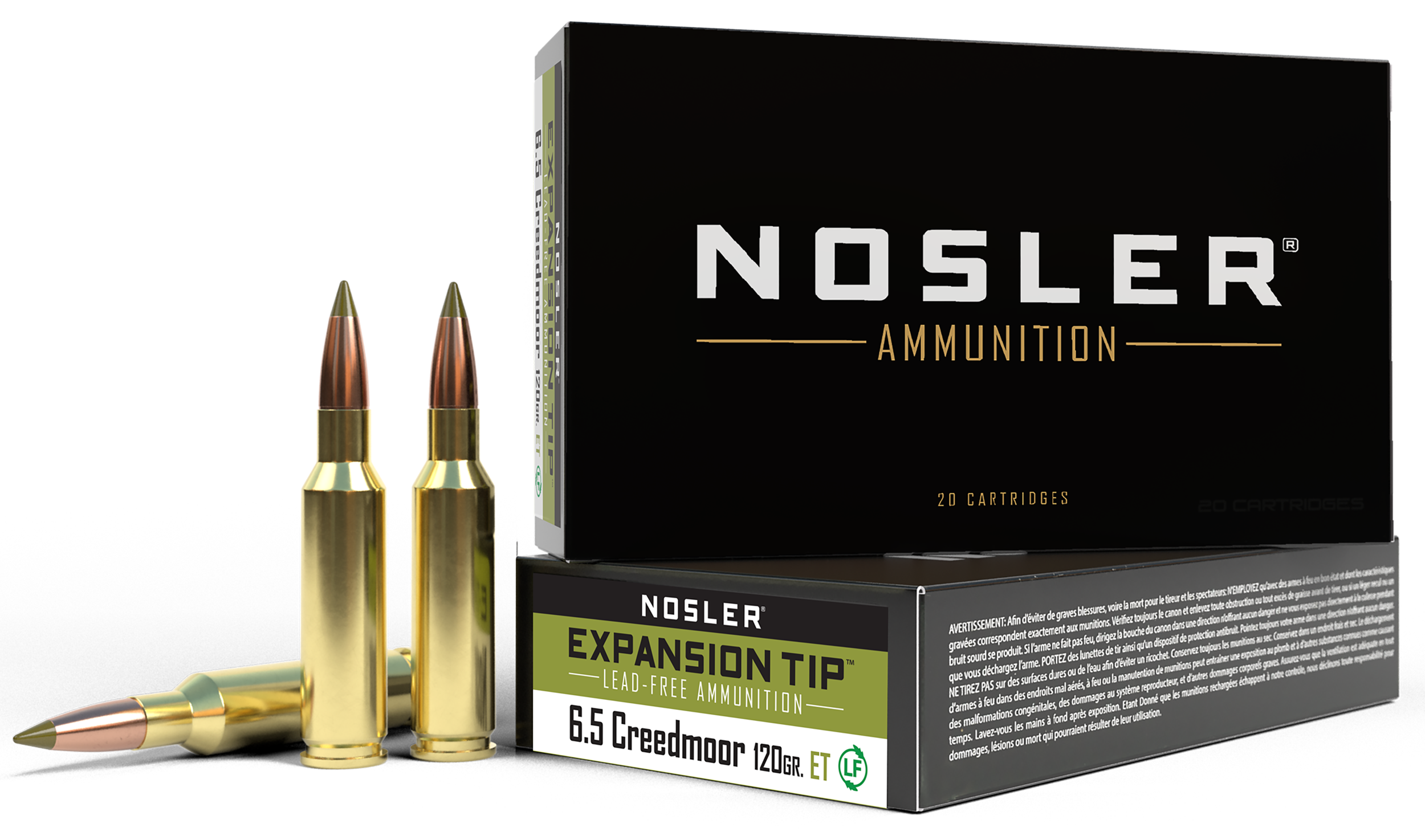 Nosler E-Tip 6.5 Creedmoor 120gr Lead-Free 20-Rd/Box - Box or Case