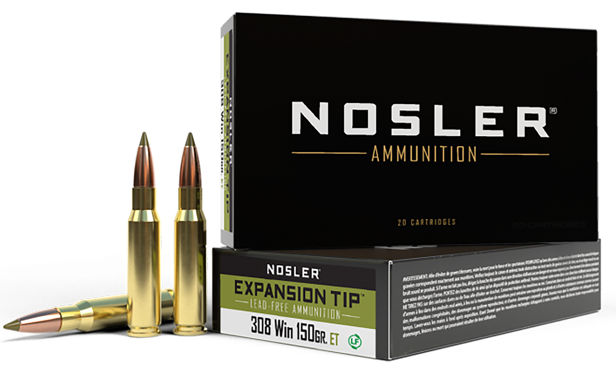 Nosler E-Tip 308 Win 150gr Lead-Free 20-Rd/Box - Box or Case
