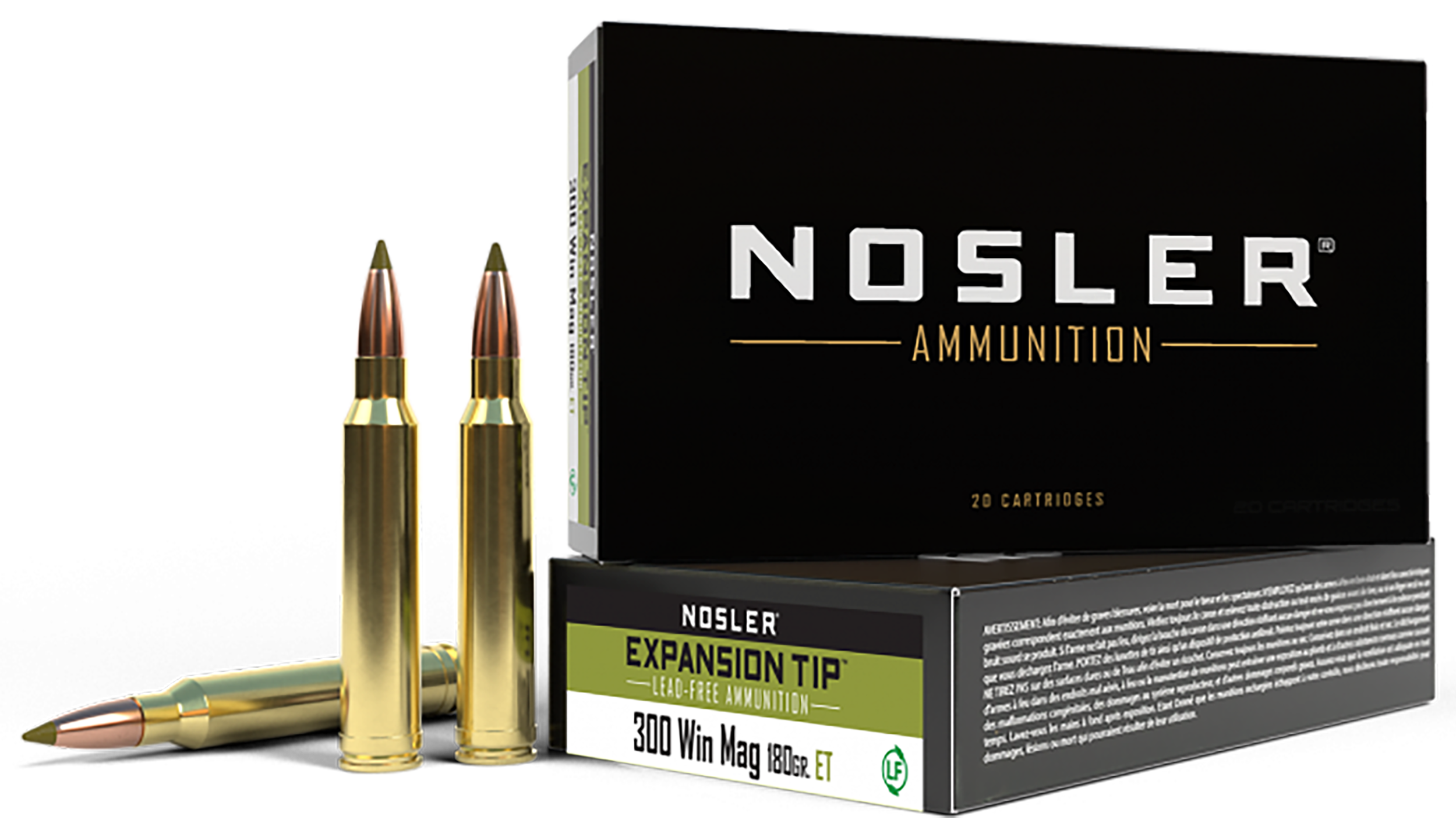 Nosler E-Tip 300 Win Mag 180gr Lead-Free 20-Rd/Box - Box or Case