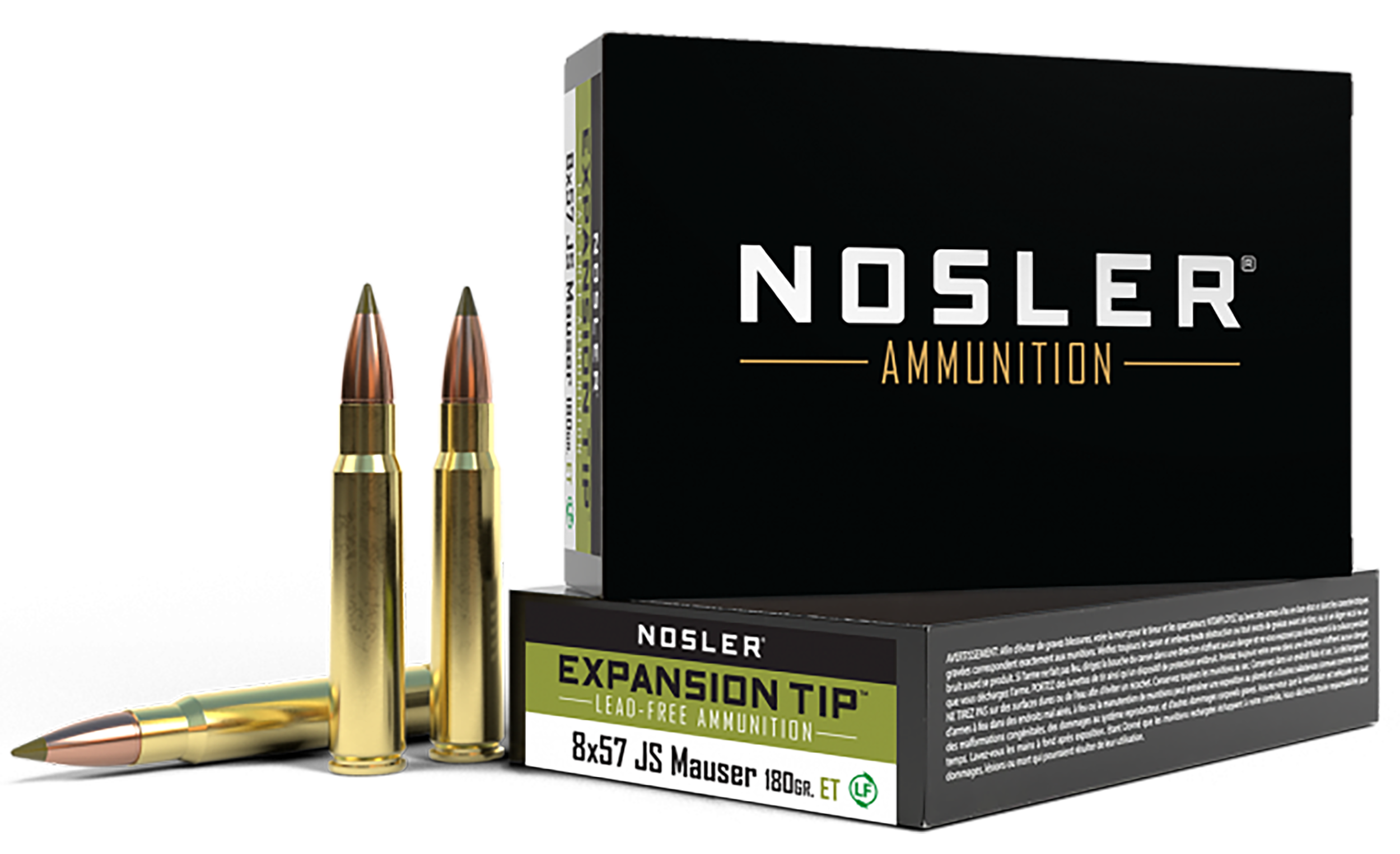 Nosler E-Tip 8mm Mauser 180gr Lead-Free 20-Rd - Box or Case