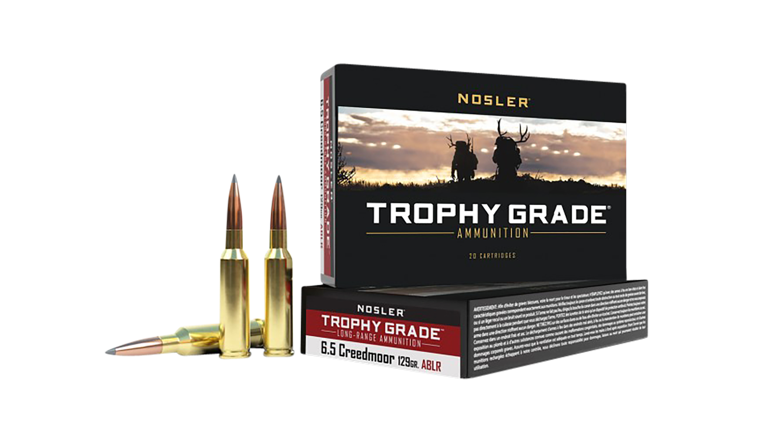 Nosler Trophy Grade Long-Range 6.5 Creedmoor 129gr AccuBond Long Range 20-Rd/Box - Box or Case