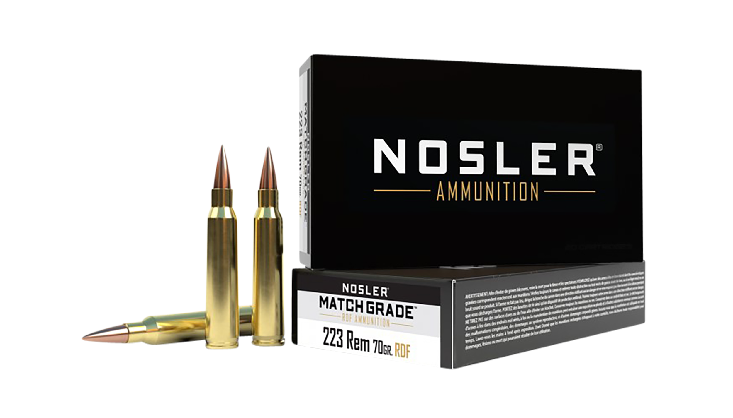 Nosler Match Grade RDF 223 Rem 70gr HPBT 20-Rd/Box - Box or Case