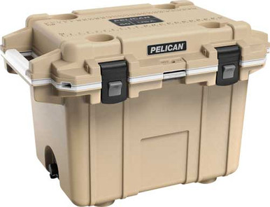 Pelican 50QT Elite Cooler - Tan/White