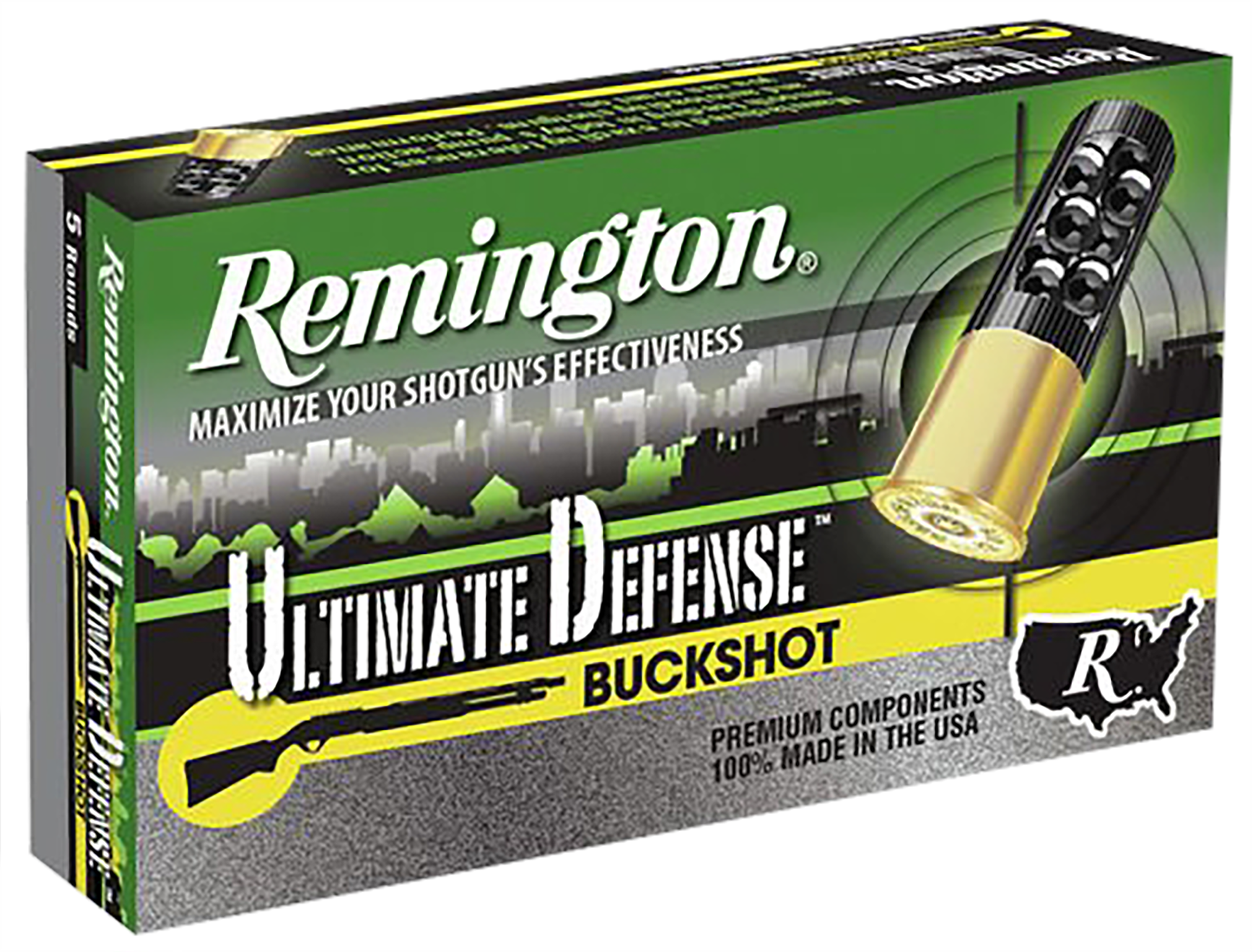 Remington Ammunition Ultimate Defense Buckshot 12 Gauge 3" 4 Buck Shot 5 Per Box/20 Case - Box or Case
