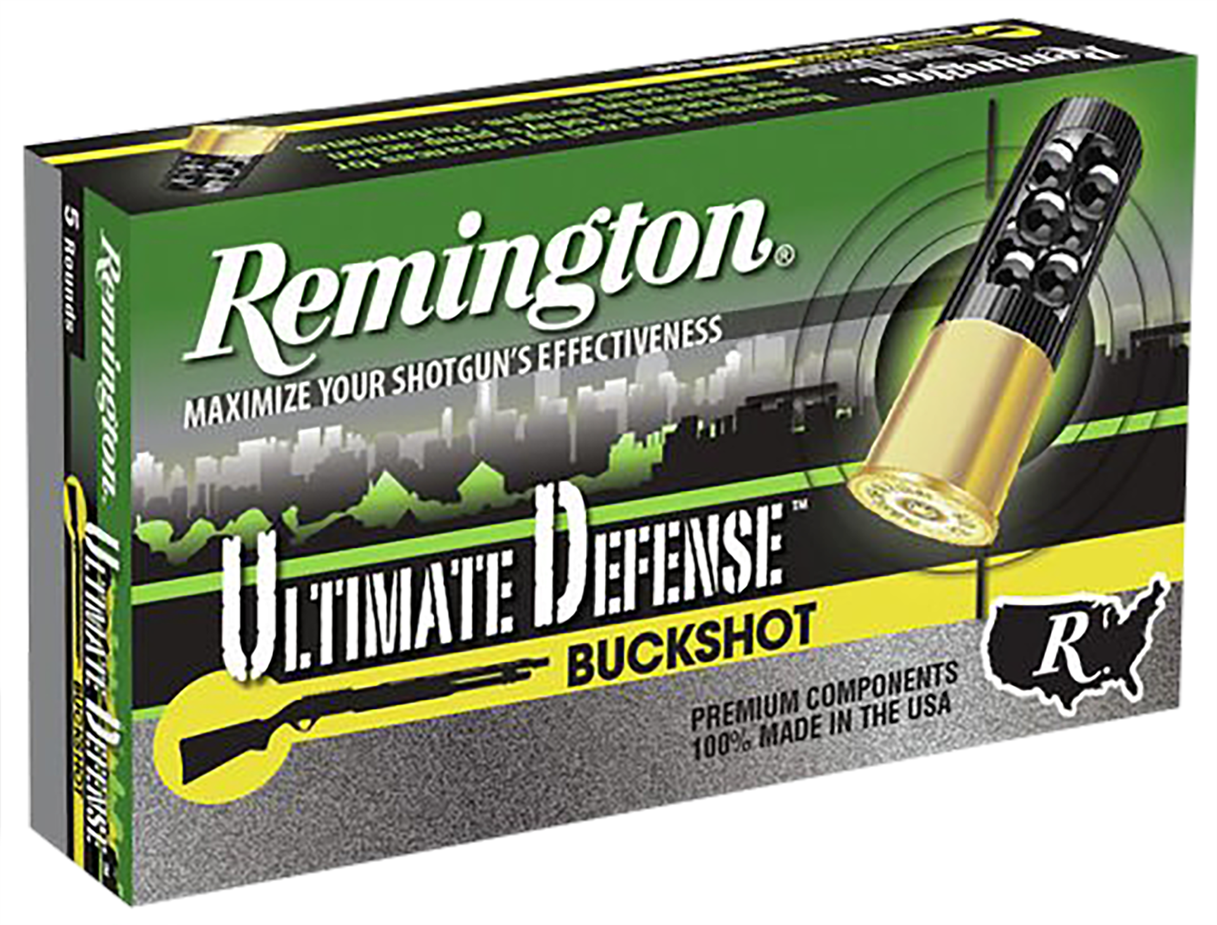 Remington Ammunition Ultimate Defense 12 Gauge 2.75" 4 Buck 21 Pellets Buckshot - Box or Case