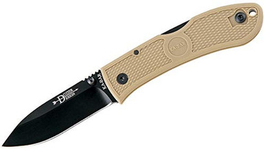 KA-BAR Dozier Hunter Coyote Brown - 3" Black Blade, Coyote Brown Zytel Handles