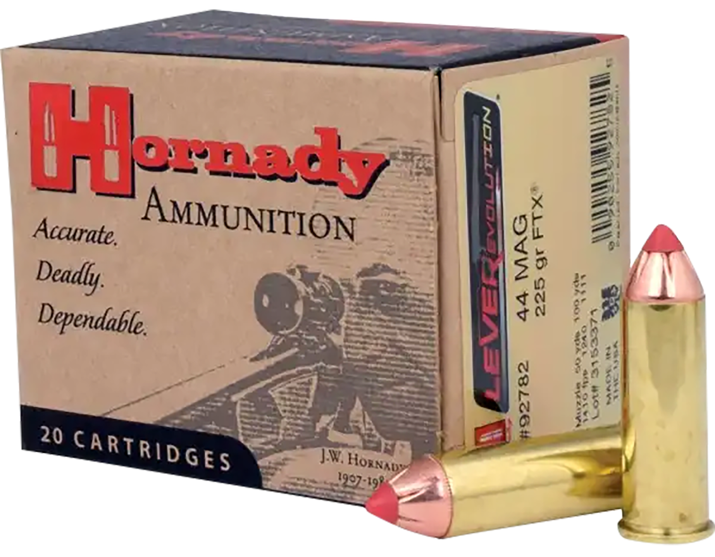 Hornady LEVERevolution 44 Rem Mag 225gr FTX Handgun Ammo - Box or Case