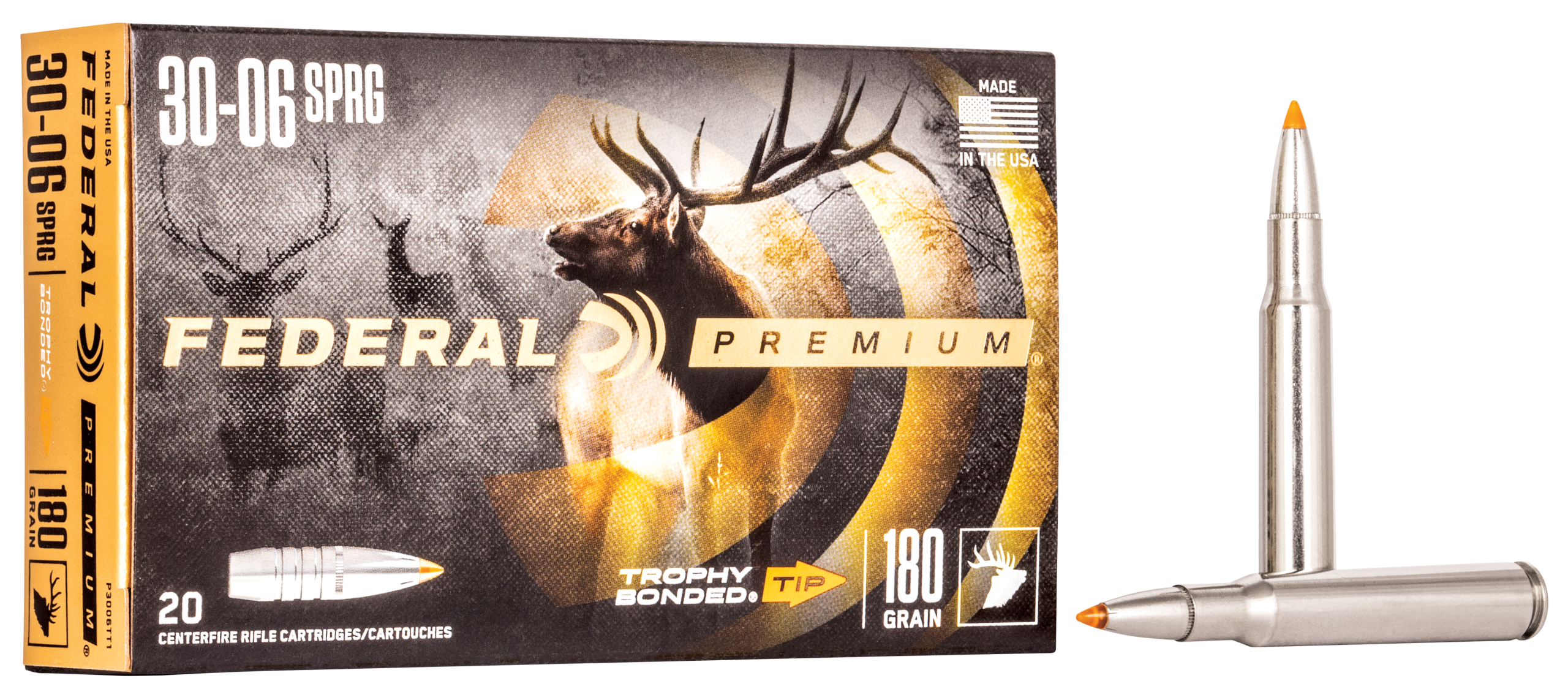 Federal Premium 30-06 Springfield 180gr Trophy Bonded Tip 20rd - Box or Case