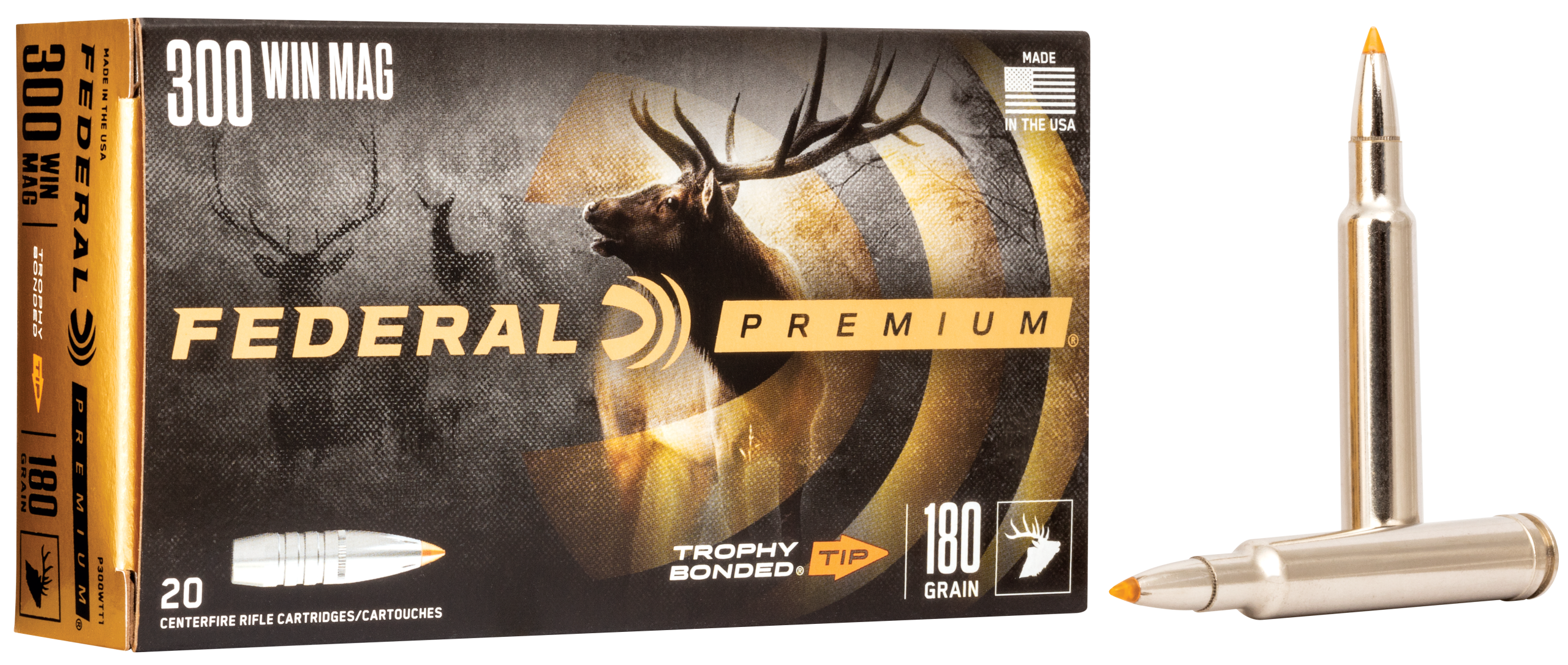 Federal Premium 300 Win Mag 180gr Trophy Bonded Tip 20rd - Box or Case