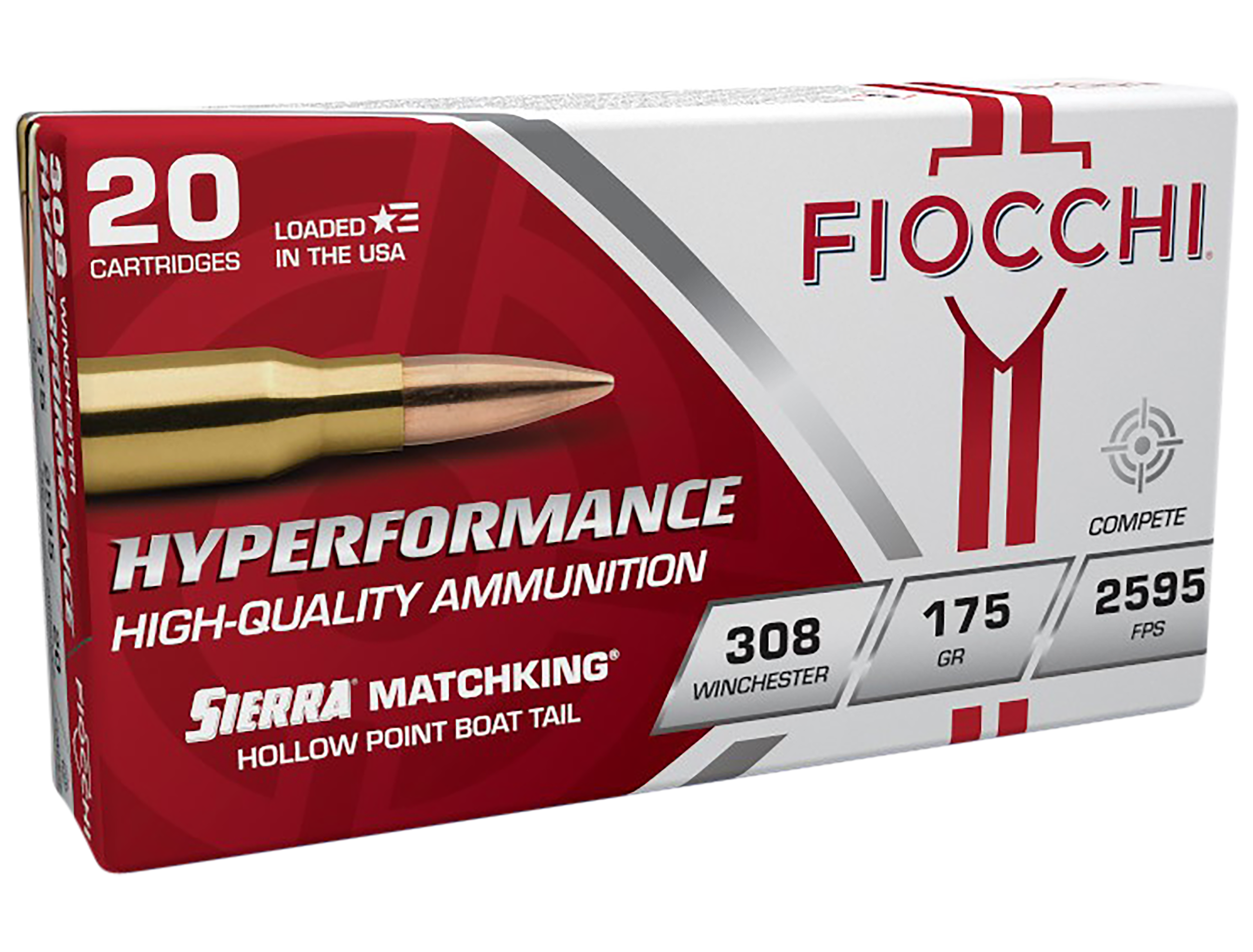 Fiocchi Hyperformance Compete 308 Win 175gr Sierra MatchKing BTHP 20-Rd - Box or Case