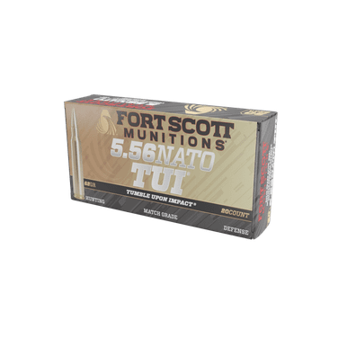 Fort Scott Munitions 556062SBV1 Tumble Upon Impact (TUI) 5.56x45mm NATO 62 gr Solid Brass Spun - 20 rounds per Box