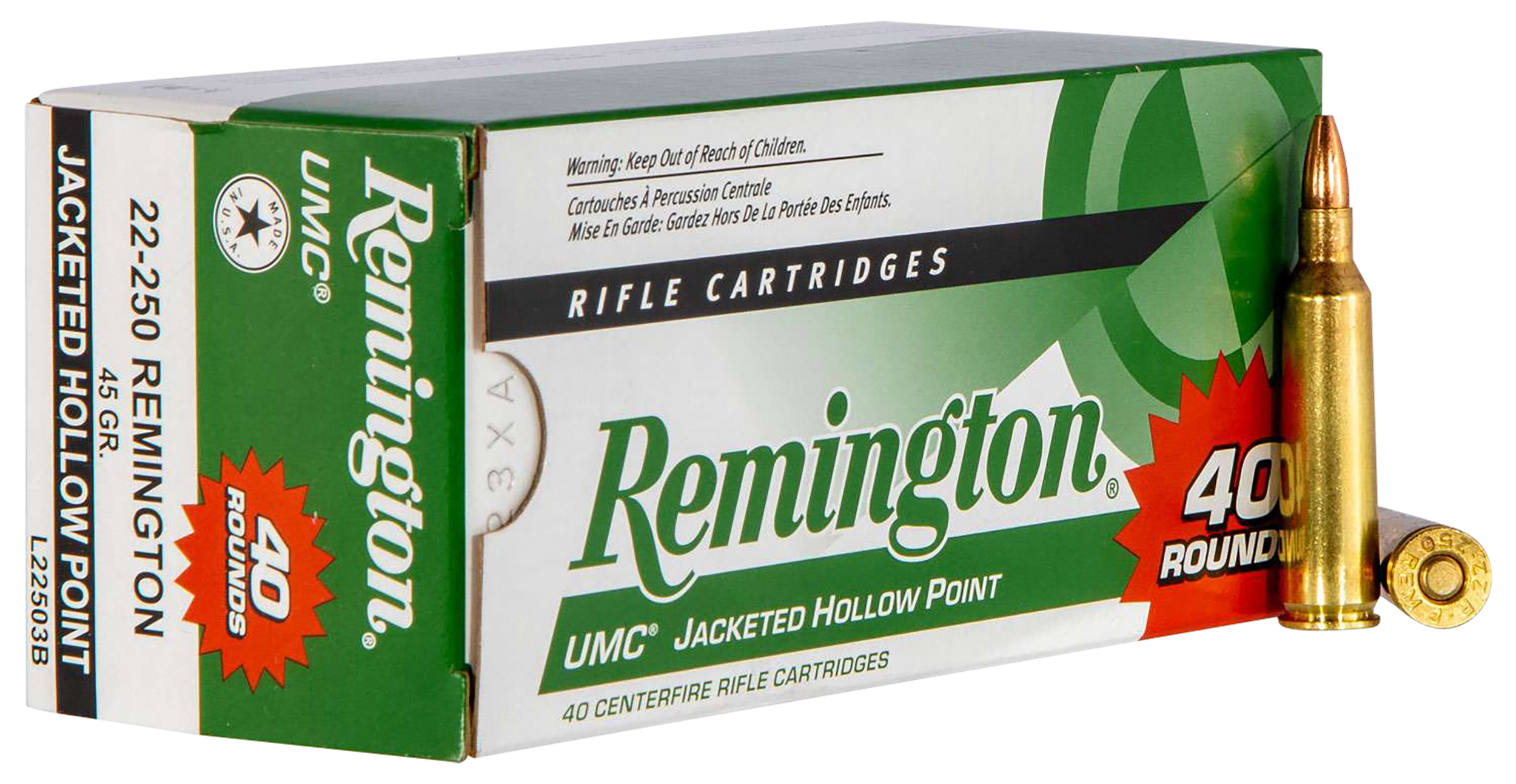 Remington Ammunition UMC Value Pack 22-250 Rem 45gr JHP 40 rd - Box or Case