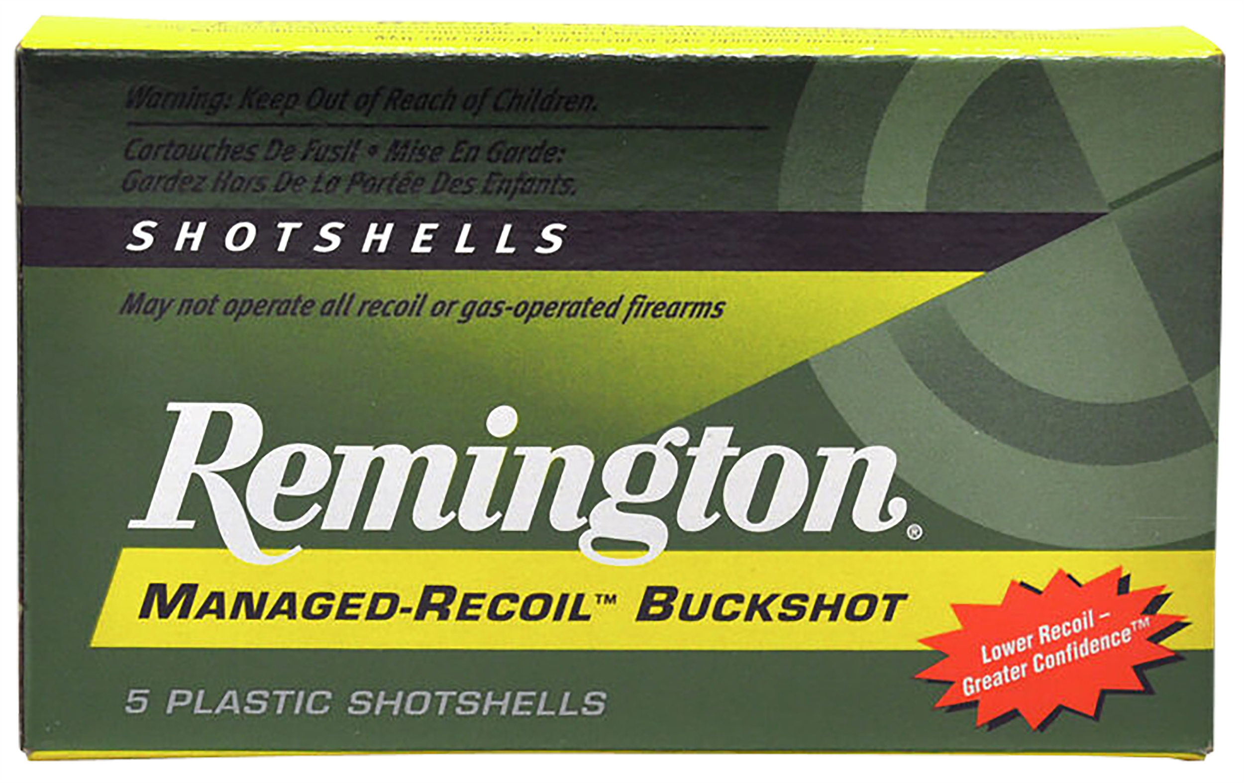 Remington Ammunition Managed Recoil Buckshot 12 Gauge 2.75" 00 Buck 5 Rd - Box or Case