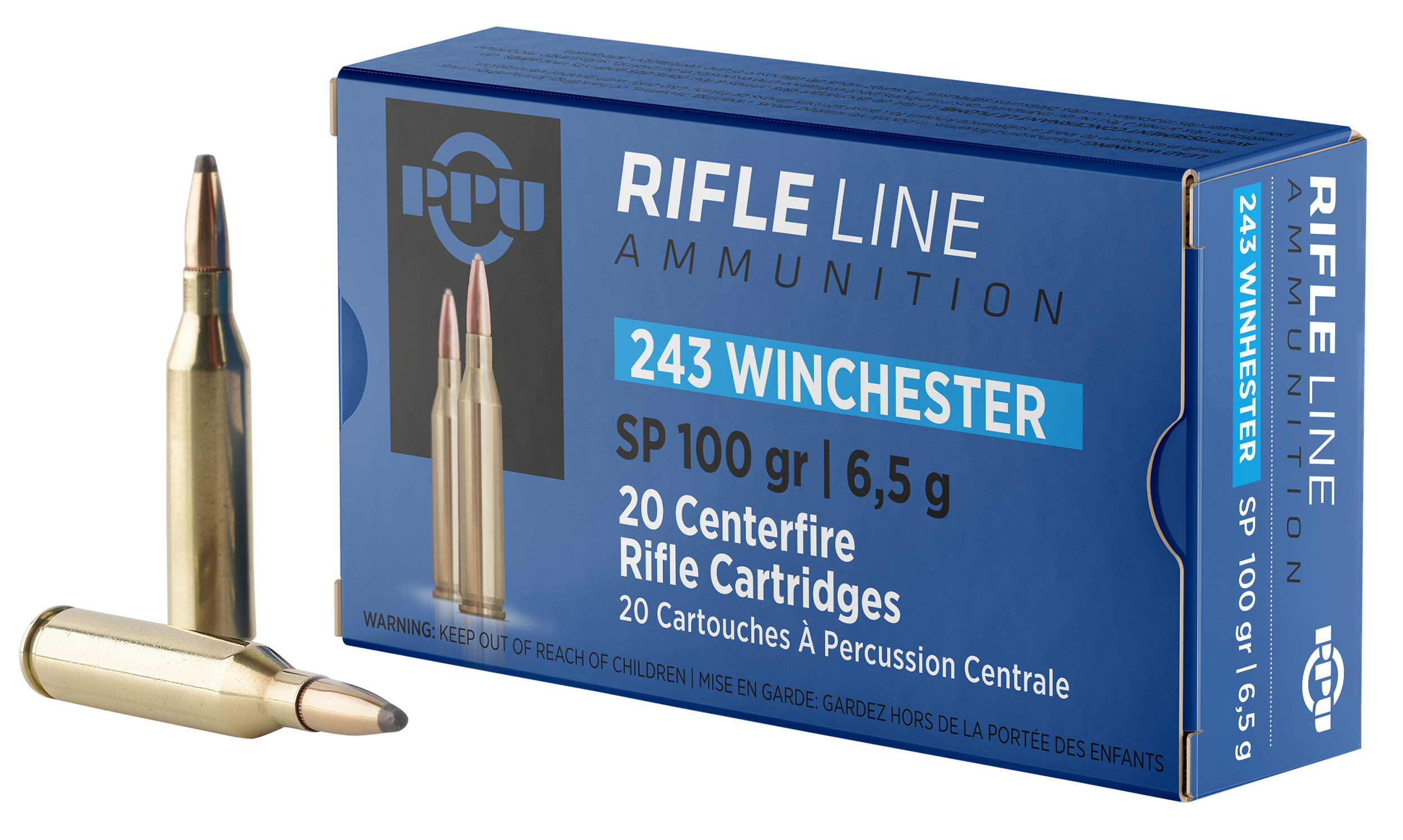 PPU Standard Rifle 243 Win 100gr Soft Point 20 Rd - Box or Case