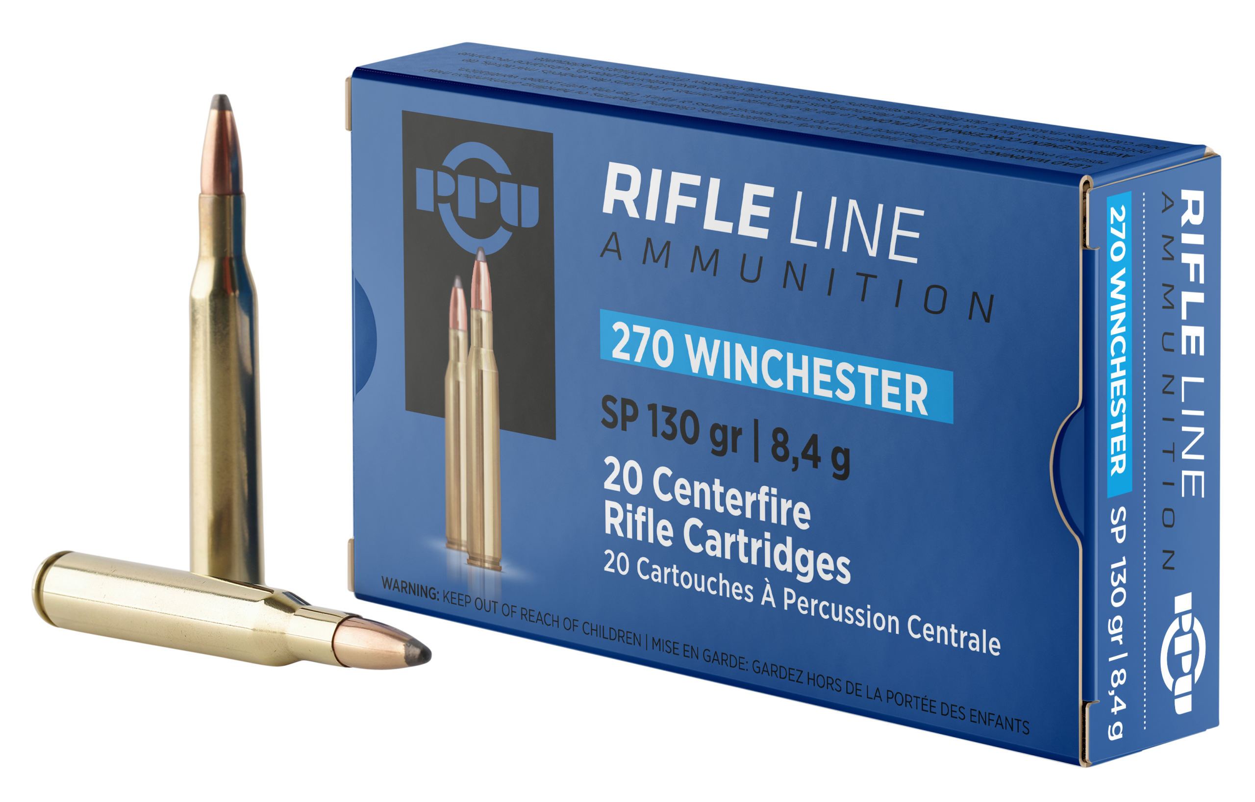 PPU PP2701 Standard Rifle .270 Win 130gr Soft Point - Box or Case