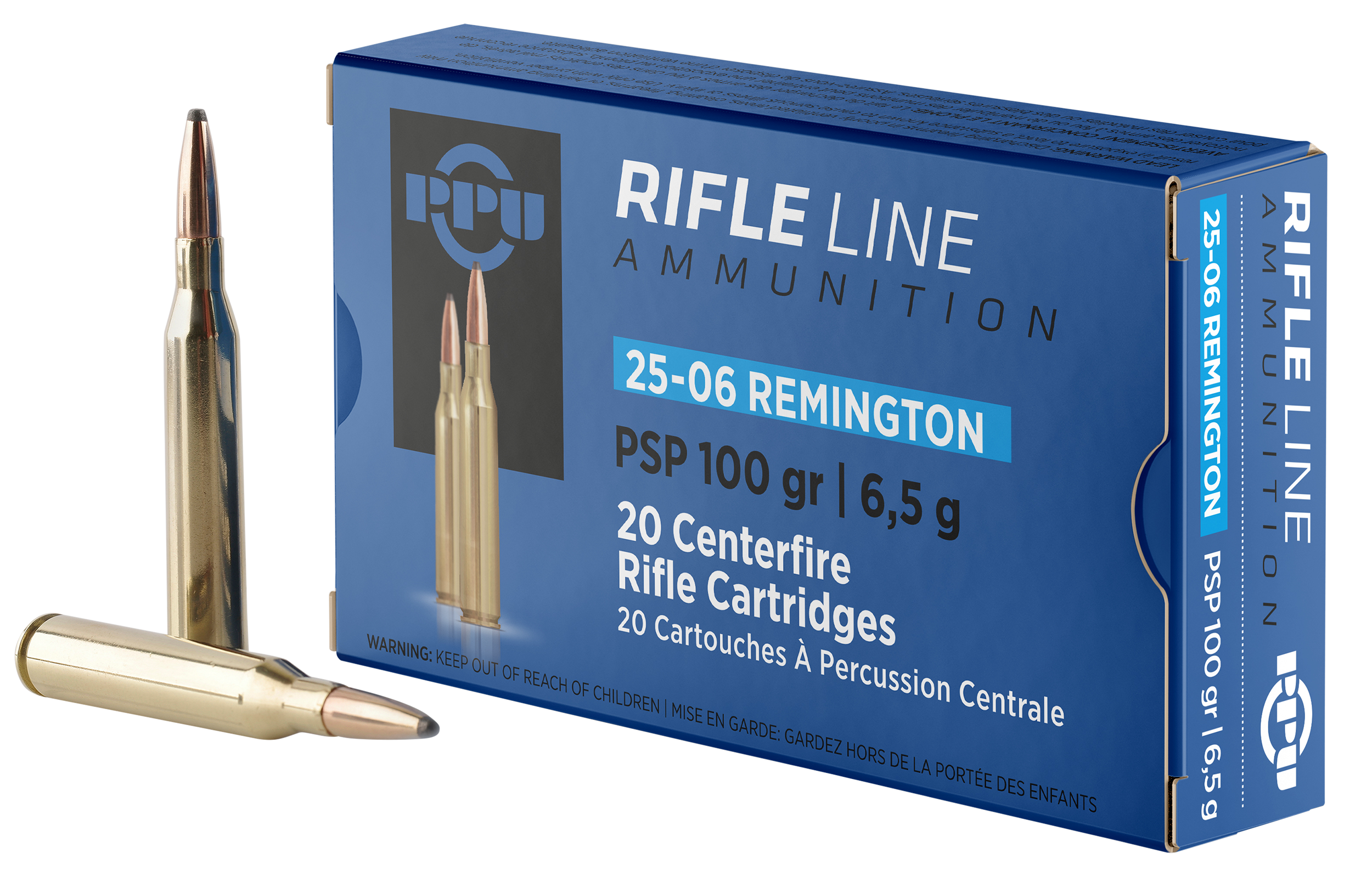 PPU Standard Rifle 25-06 Rem 100gr Pointed Soft Point - Box or Case