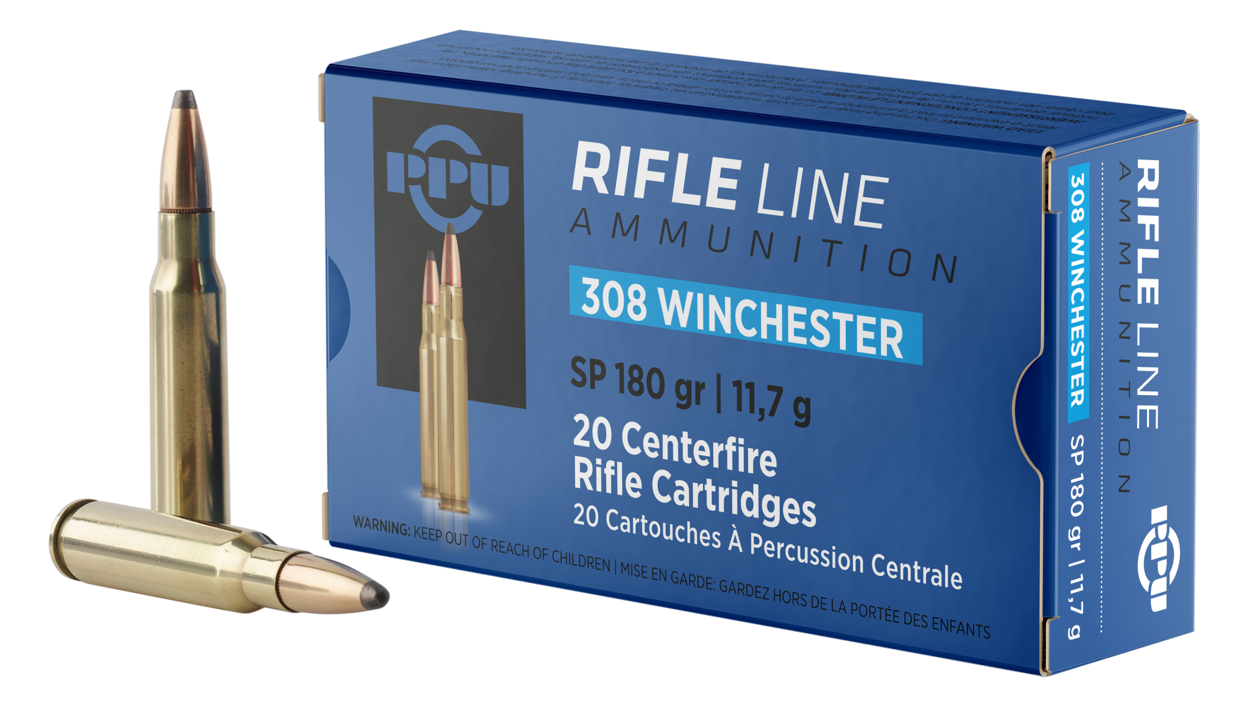 PPU Standard Rifle 308 Win 180gr Soft Point 20 Rd - Box or Case