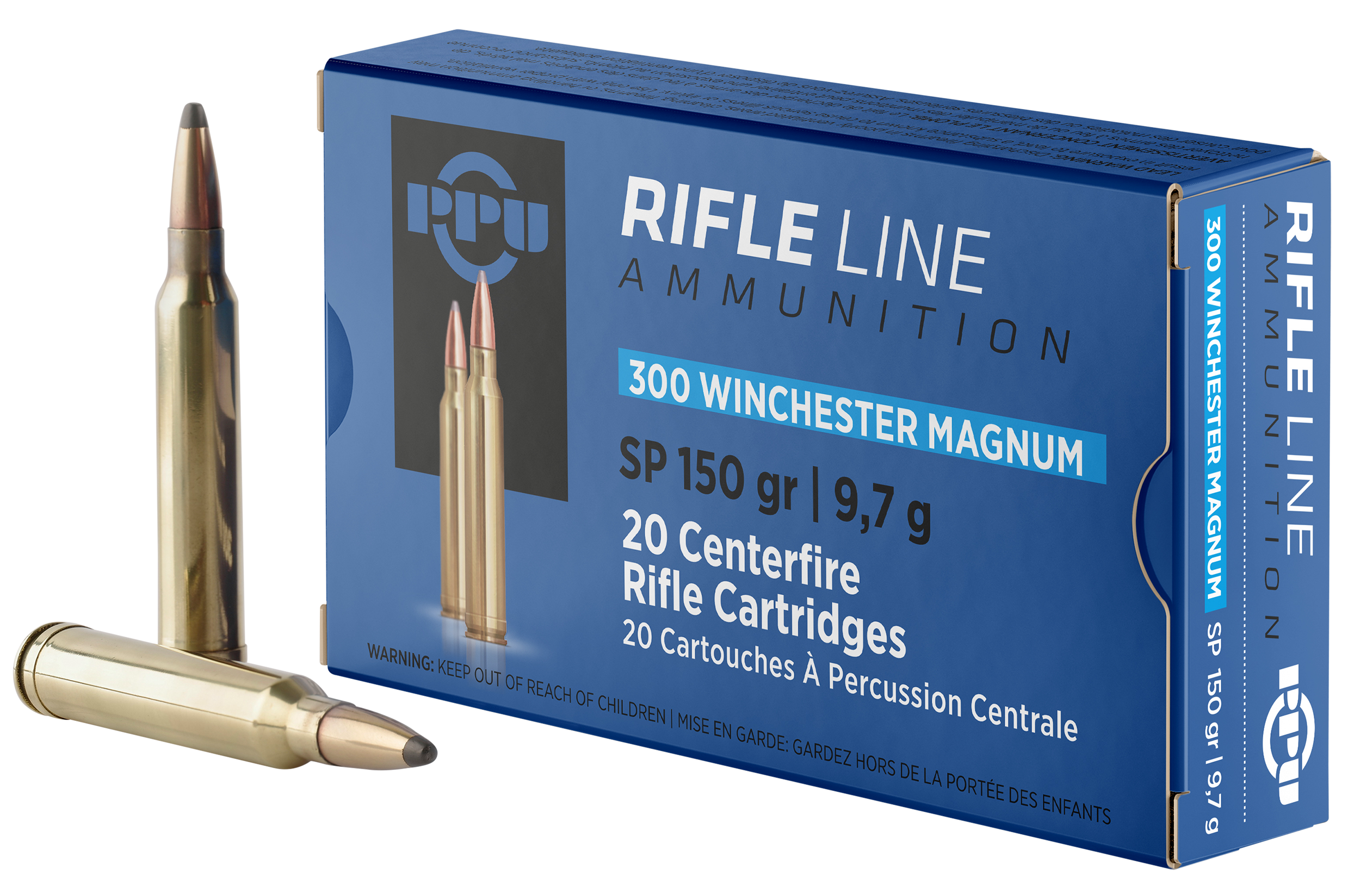 PPU PP3001 Standard Rifle 300 Win Mag 150gr Soft Point - Box or Case
