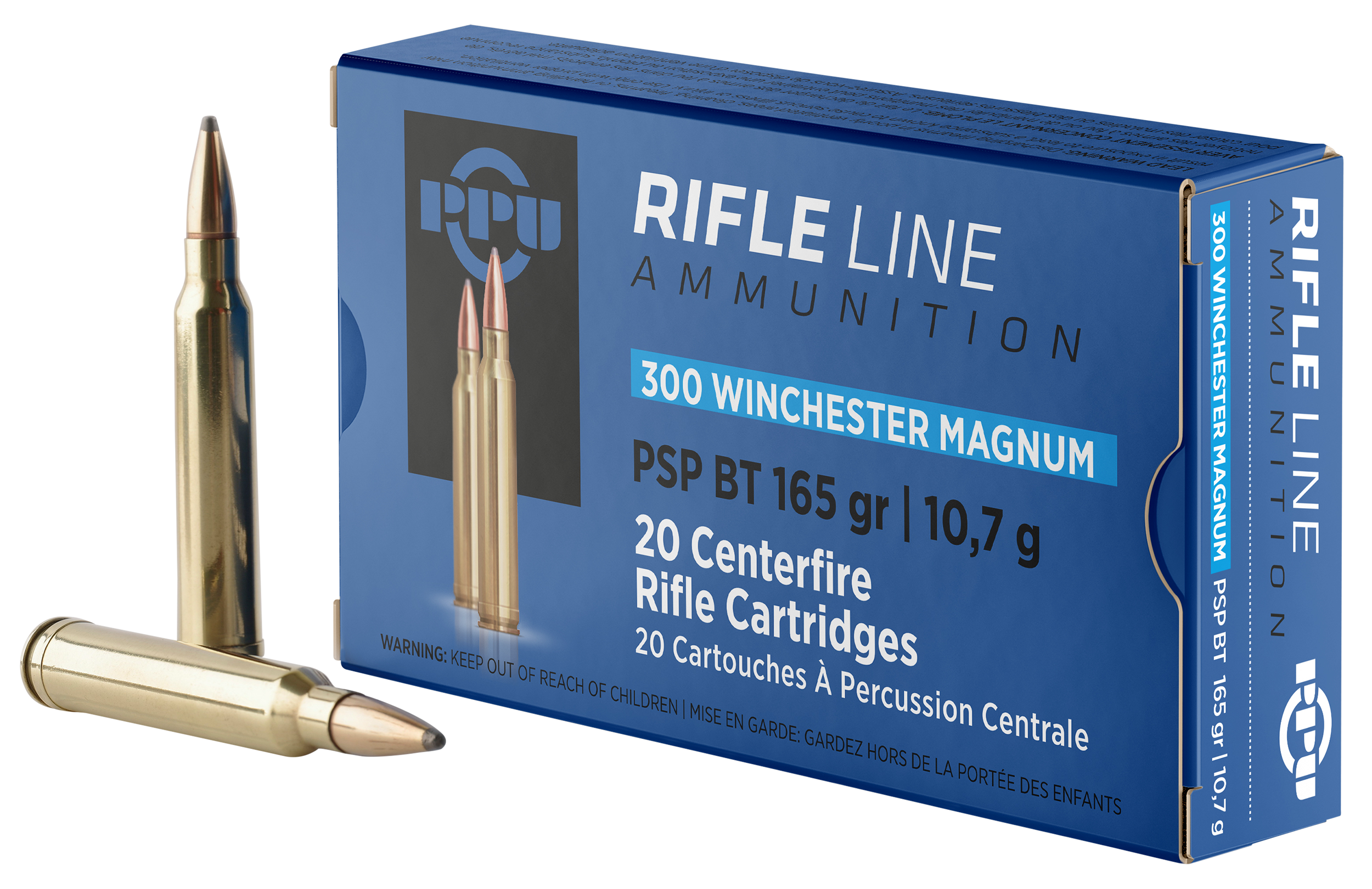 PPU PP3002 Standard Rifle 300 Win Mag 165gr Soft Point Boat Tail - Box or Case