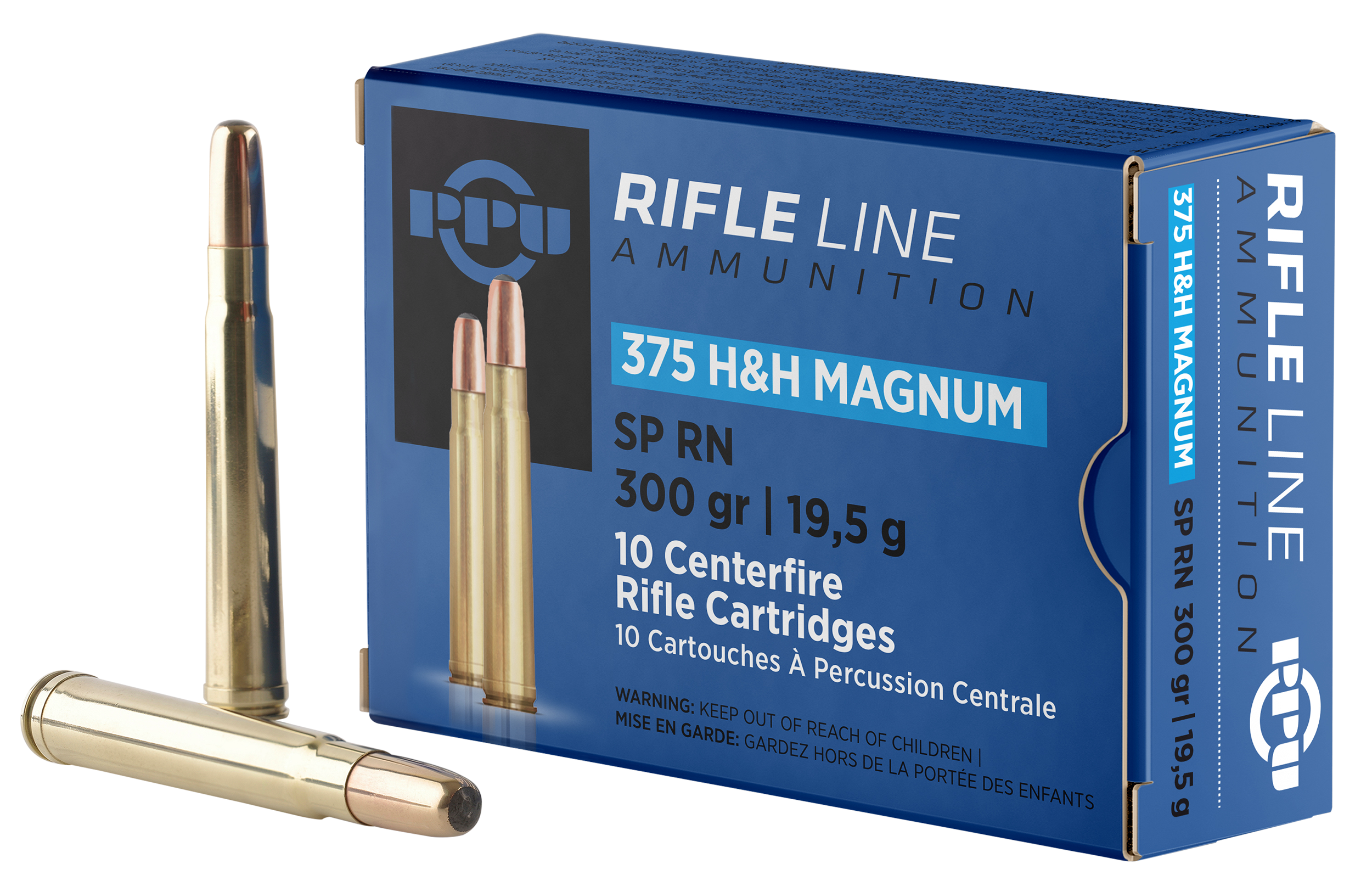 PPU PP375S Standard Rifle 375 H&H Mag 300gr Soft Point Round Nose - Box or Case