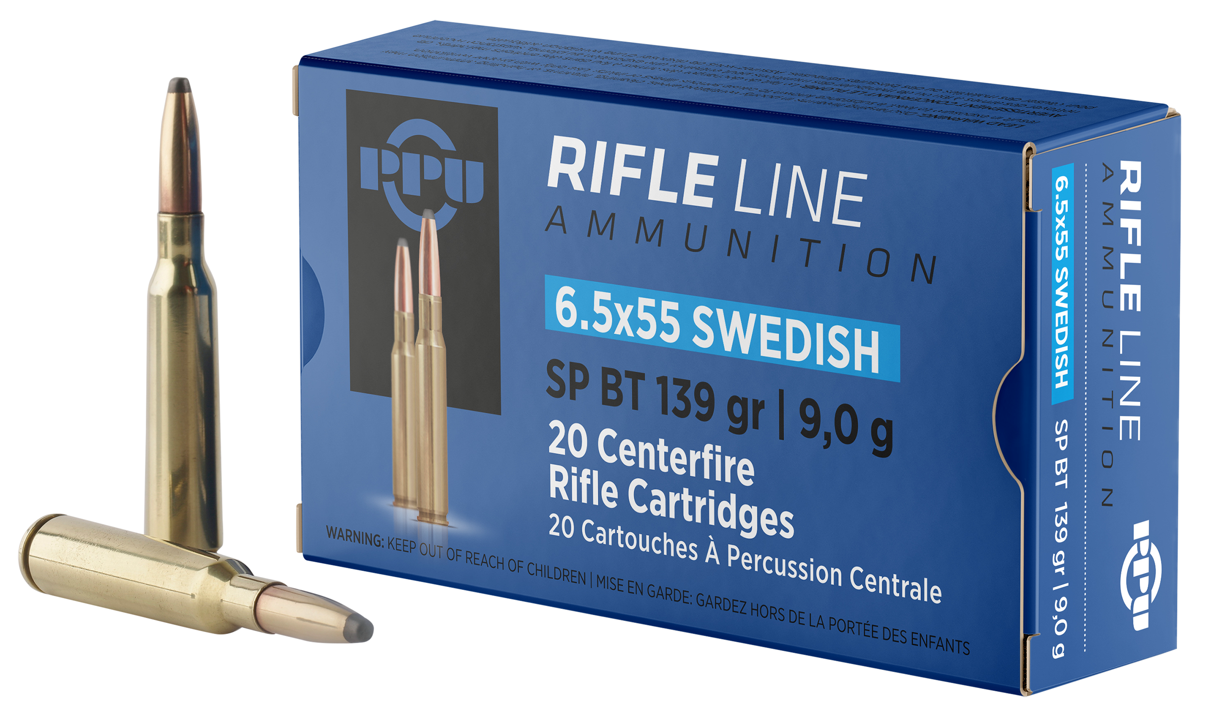 PPU PP6SWS Metric Rifle 6.5x55 Swedish 139gr Soft Point Boat Tail - Box or Case