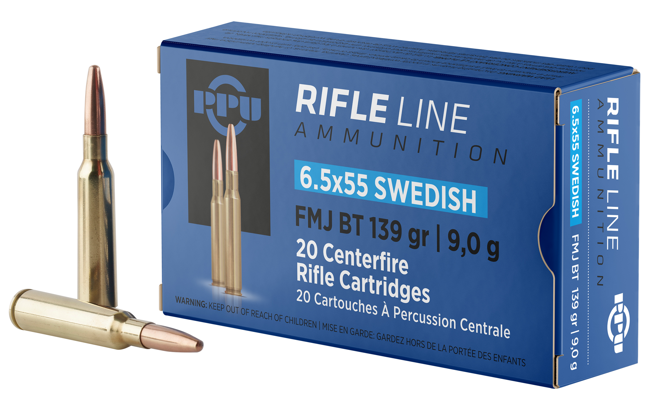 PPU Metric Rifle 6.5x55 Swedish 139gr FMJBT - Box or Case