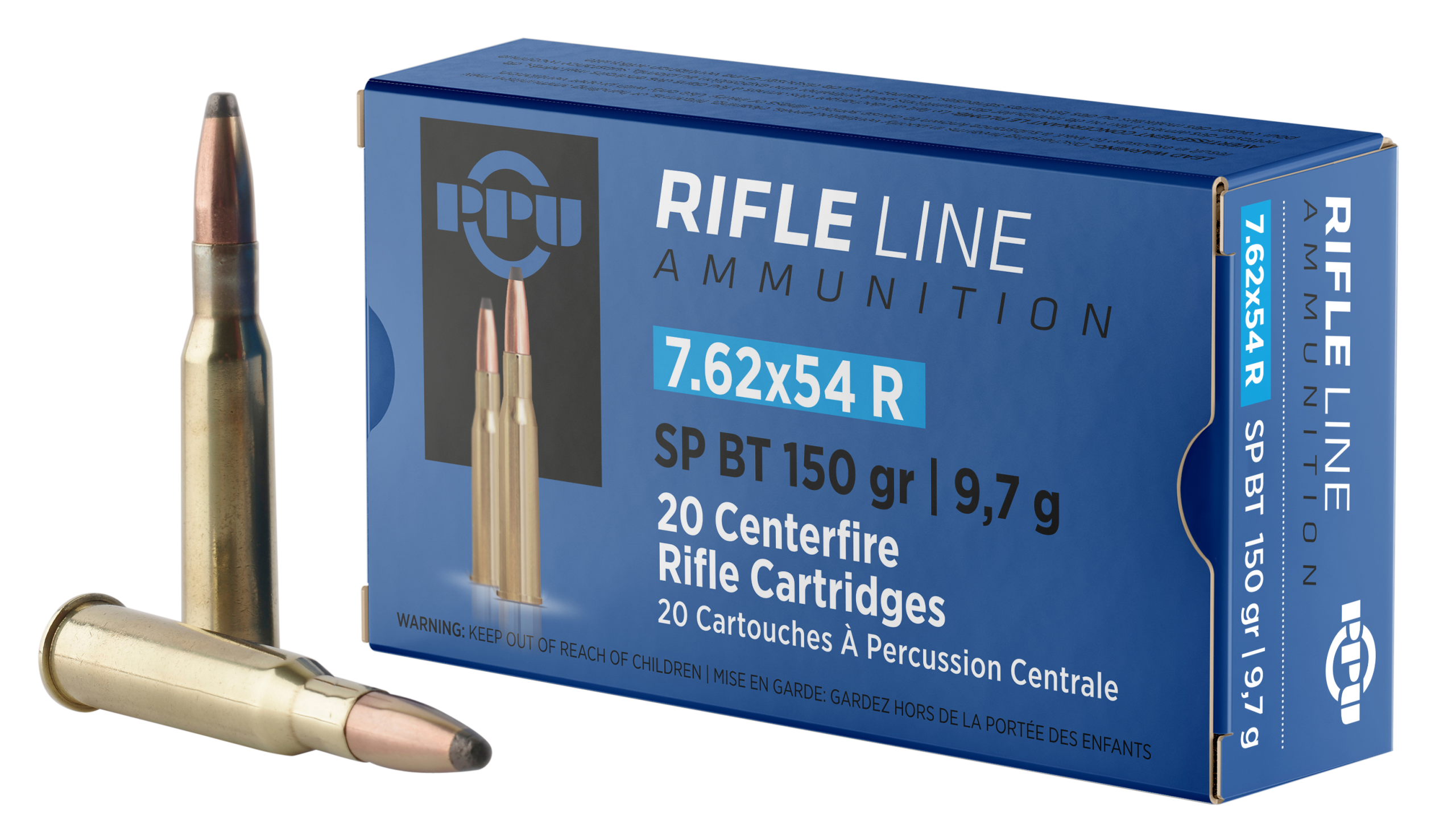PPU PP76254S Metric Rifle 7.62x54mmR 150gr Soft Point Boat Tail - Box or Case