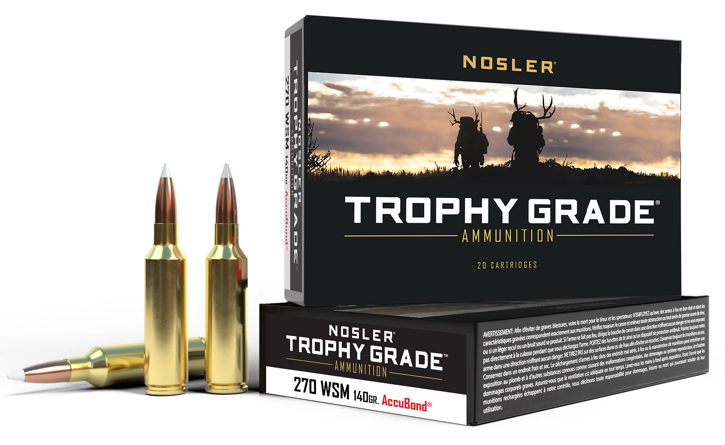 Nosler Trophy Grade 270 WSM 140gr AccuBond 20-Rd/Box - Box or Case