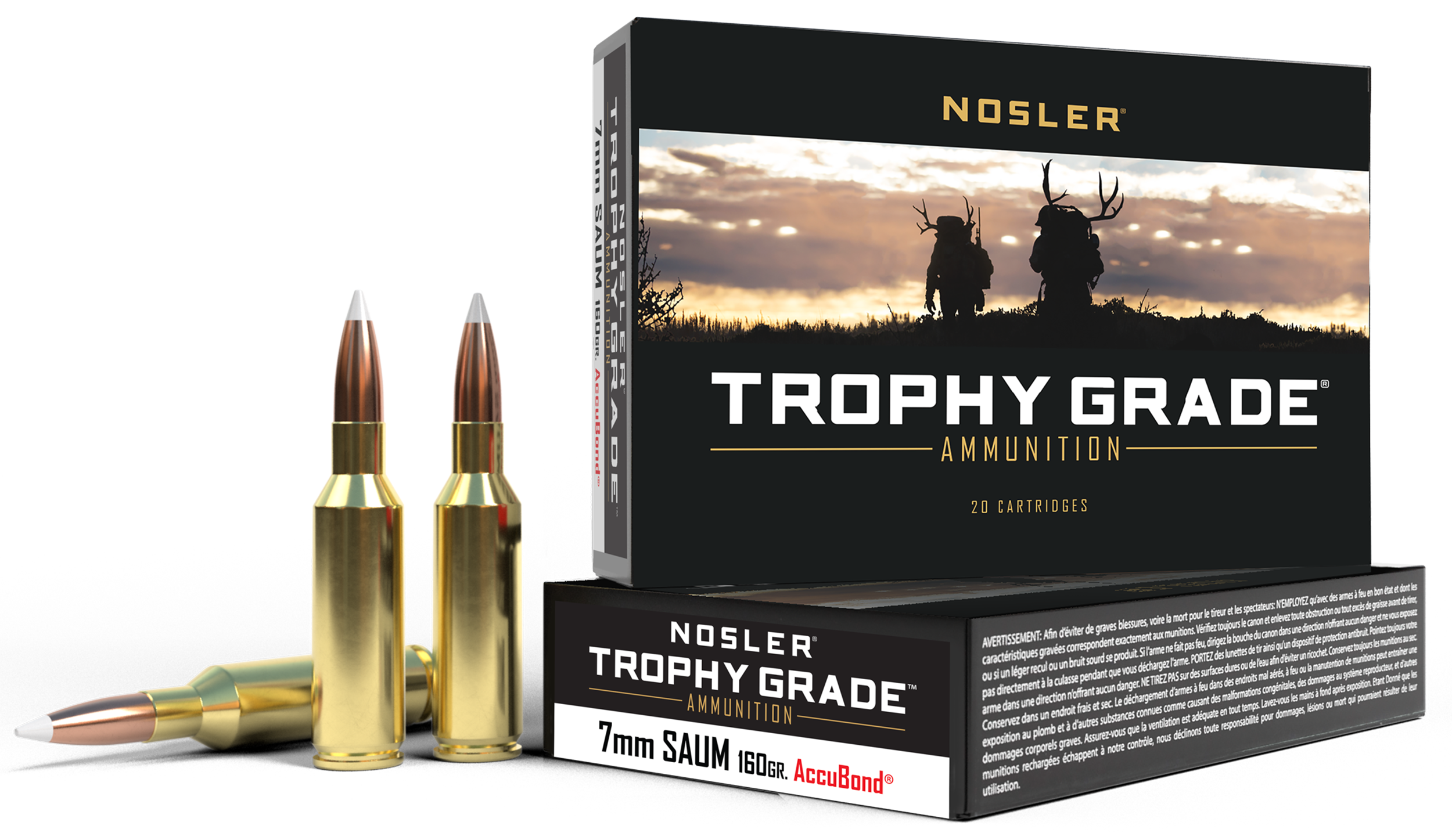 Nosler Trophy Grade 7mm Rem SA Ultra Mag 160gr Spitzer Partition 20-Rd/Box - Box or Case