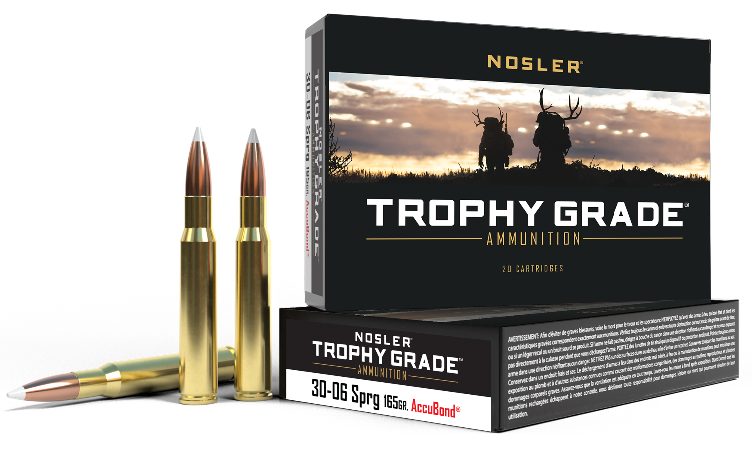 Nosler Trophy Grade 30-06 Springfield 165gr AccuBond 20rd Box - Box or Case